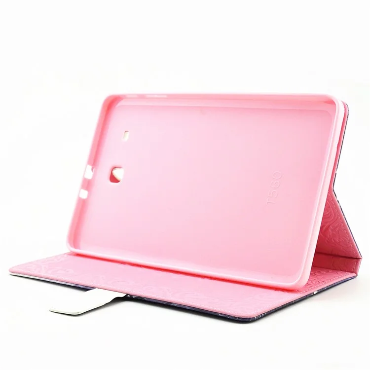 Rhinestone Leather Stand Case for Samsung Galaxy Tab E 9.6 T560 - Butterfly & Flower