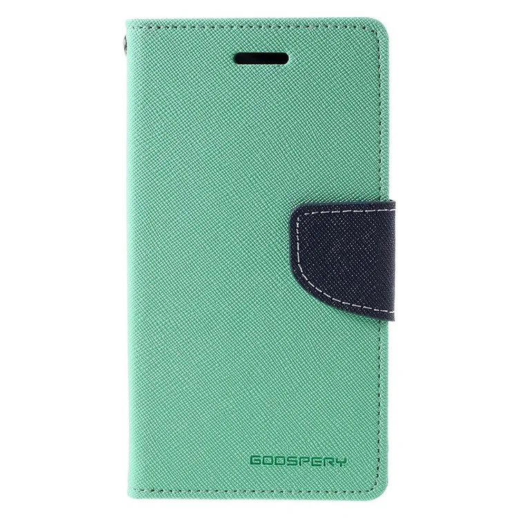 MERCURY Goospery Leather Wallet Shell for Samsung Galaxy J1 Ace SM-J110 - Cyan