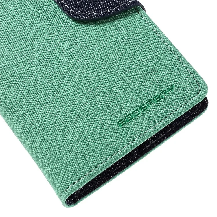 MERCURY Goospery Leather Wallet Shell for Samsung Galaxy J1 Ace SM-J110 - Cyan
