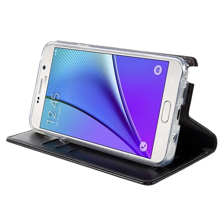 MERCURY GOOSPERY Blue Moon Flip Leather Case for Samsung Galaxy Note5 SM-N920 - Black