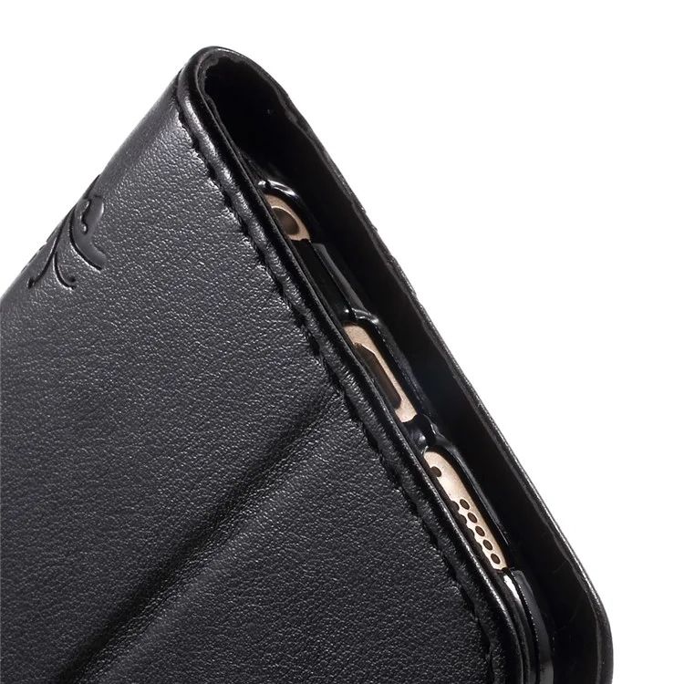 Butterfly Leather Wallet Case for Samsung Galaxy S6 Edge G925 - Black