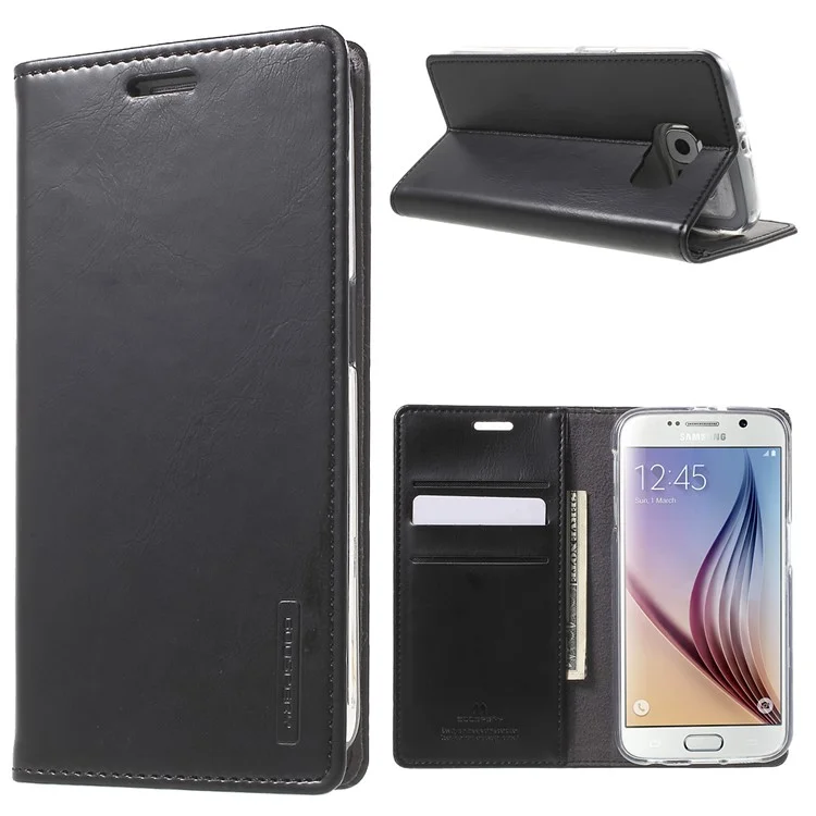 MERCURY GOOSPERY Blue Moon Leather Cover for Samsung Galaxy S6 G920 - Black