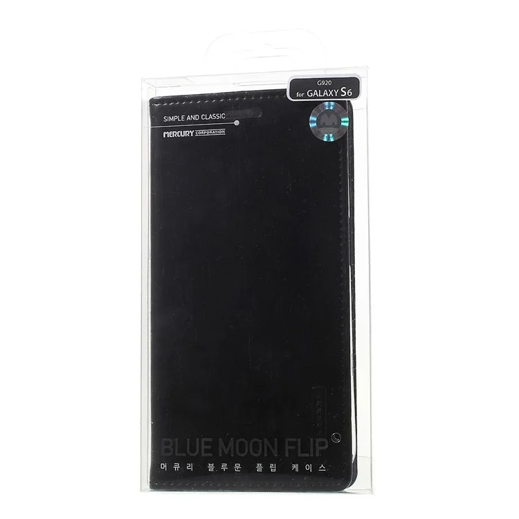 MERCURY GOOSPERY Blue Moon Leather Cover for Samsung Galaxy S6 G920 - Black