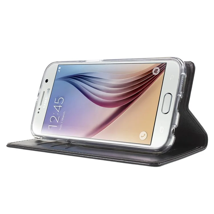 MERCURY GOOSPERY Blue Moon Leather Cover for Samsung Galaxy S6 G920 - Black