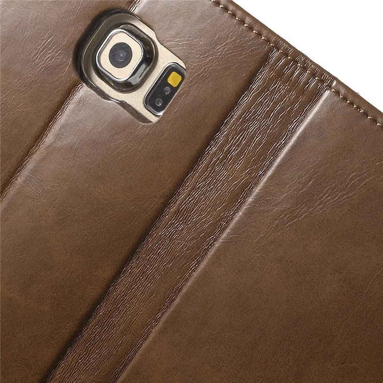 MERCURY GOOSPERY Blue Moon Flip Leather Cover for Samsung Galaxy S6 Edge G925 - Brown