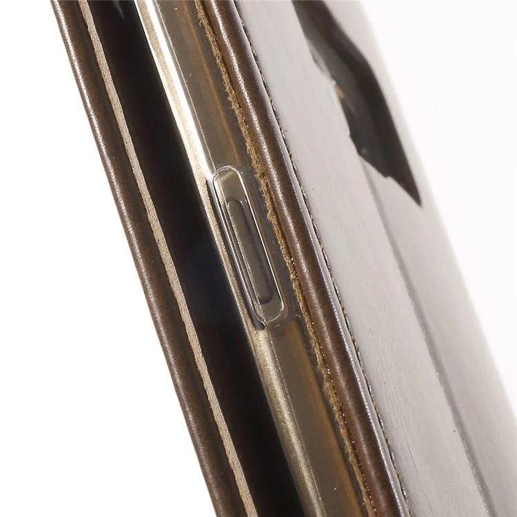 MERCURY GOOSPERY Blue Moon Flip Leather Cover for Samsung Galaxy S6 Edge G925 - Brown