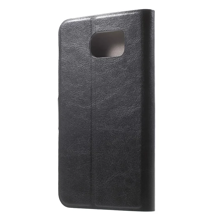 Crazy Horse Leather Stand Case for Samsung Galaxy S7 - Black