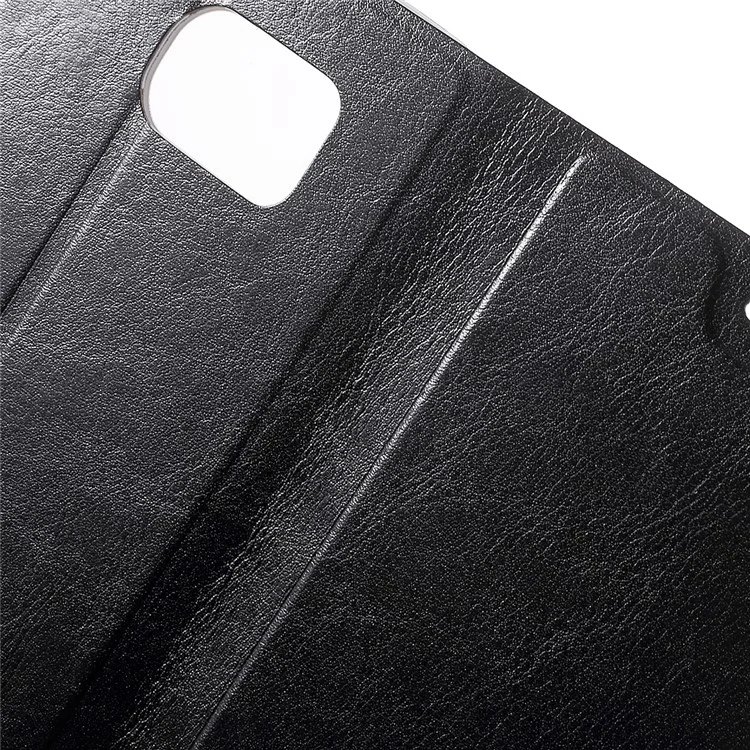 Crazy Horse Leather Stand Case for Samsung Galaxy S7 - Black