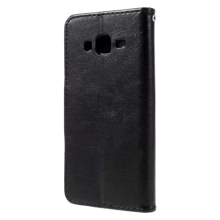 Flip Leather Wallet Stand Case for Samsung Galaxy J5 SM-J500F - Black