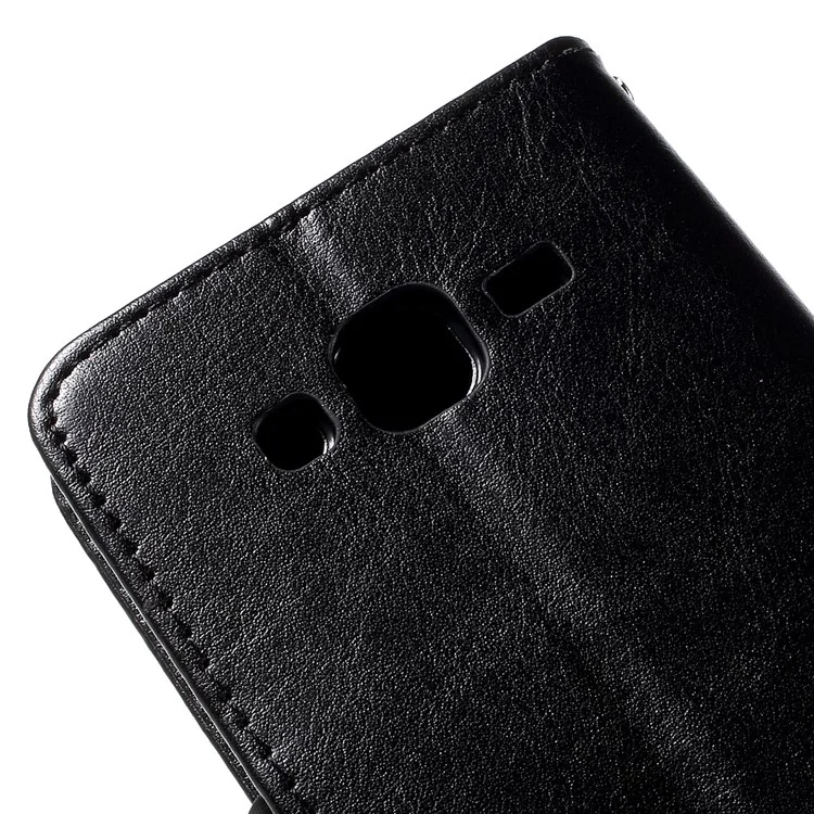 Flip Leather Wallet Stand Case for Samsung Galaxy J5 SM-J500F - Black