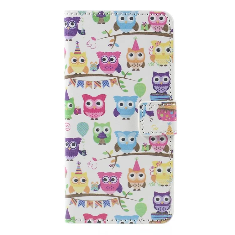 Leather Phone Case for Samsung Galaxy A5 SM-A510F (2016) - Multiple Cute Owls