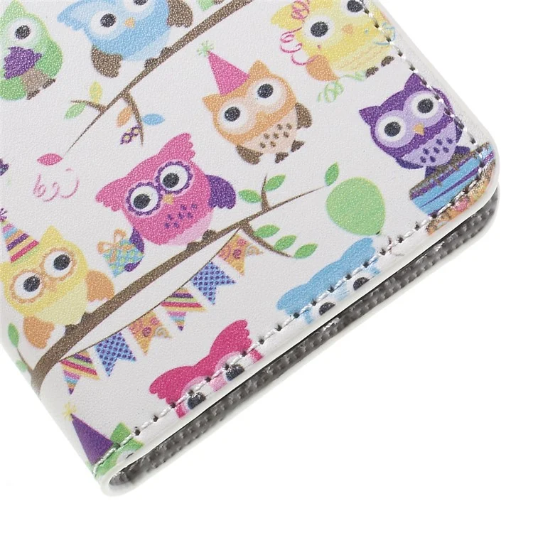 Leather Phone Case for Samsung Galaxy A5 SM-A510F (2016) - Multiple Cute Owls