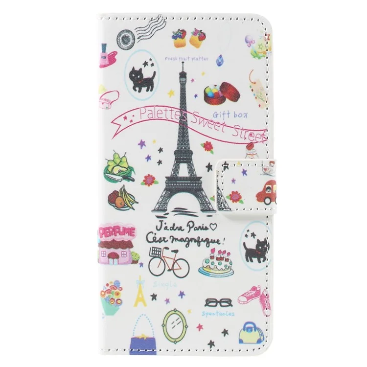 Funda de Soporte de Ranura para Tarjetas de Cuero para Samsung Galaxy A5 SM-A510F - Palettes Sweet Street