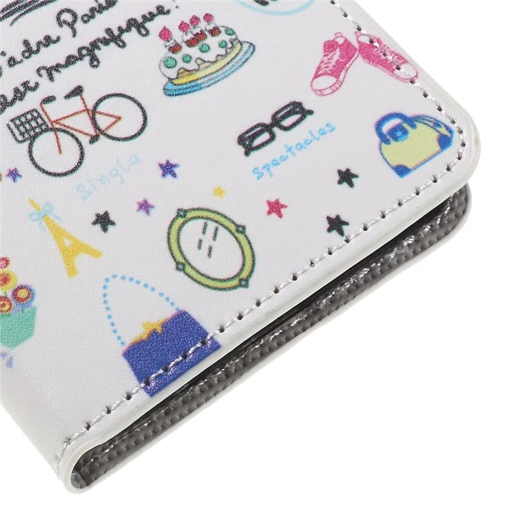 Funda de Soporte de Ranura para Tarjetas de Cuero para Samsung Galaxy A5 SM-A510F - Palettes Sweet Street