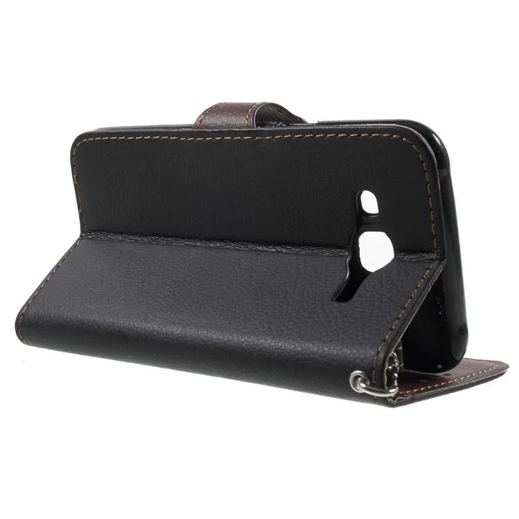 Wallet Leather Leaf Shape Magnetic Case for Samsung Galaxy J5 SM-J500F - Black