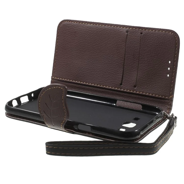 Wallet Leather Leaf Shape Magnetic Case for Samsung Galaxy J5 SM-J500F - Black