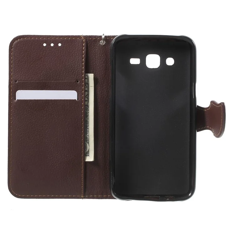 Wallet Leather Leaf Shape Magnetic Case for Samsung Galaxy J5 SM-J500F - Black
