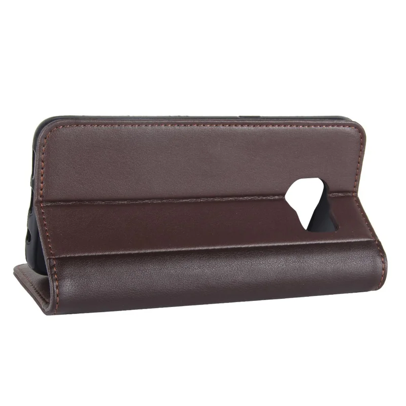For Samsung Galaxy S7 Edge SM-G935 Soft Smooth Split Leather Wallet Stand Case Shell - Brown