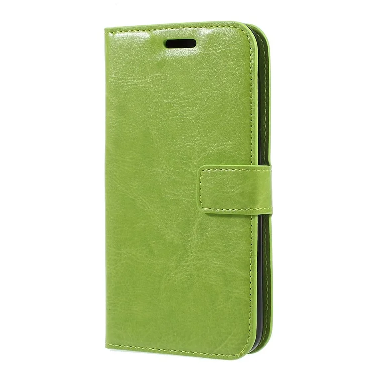 Crazy Horse PU Leather Wallet Stand Phone Accessory Case for Samsung Galaxy J5 (2017) EU Version - Green