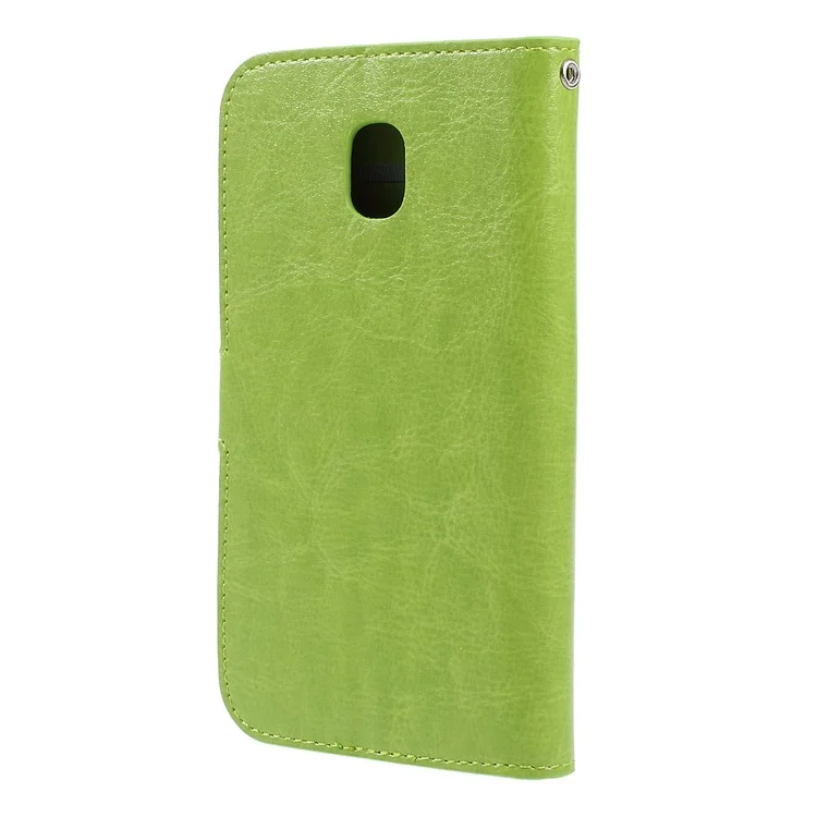 Crazy Horse PU Leather Wallet Stand Phone Accessory Case for Samsung Galaxy J5 (2017) EU Version - Green