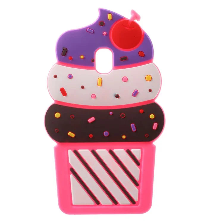 3D Cherry Ice Cream Silicone Phone Case for Samsung Galaxy J3 (2017) EU Version - Rose