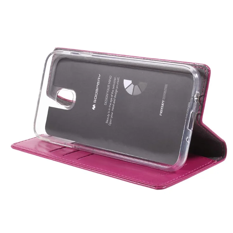 MERCURY GOOSPERY Blue Moon Leather Casing for Samsung Galaxy J3 (2017) EU Version - Rose
