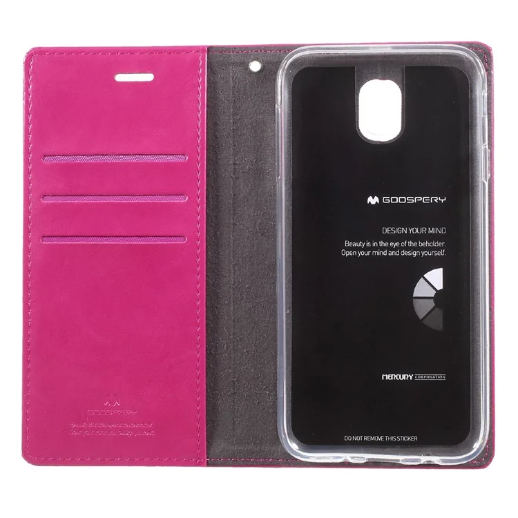 MERCURY GOOSPERY Blue Moon Leather Casing for Samsung Galaxy J3 (2017) EU Version - Rose