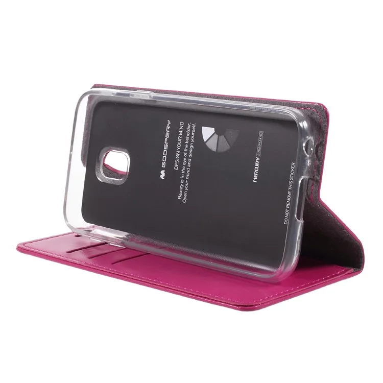 MERCURY GOOSPERY Blue Moon Leather Casing for Samsung Galaxy J3 (2017) EU Version - Rose