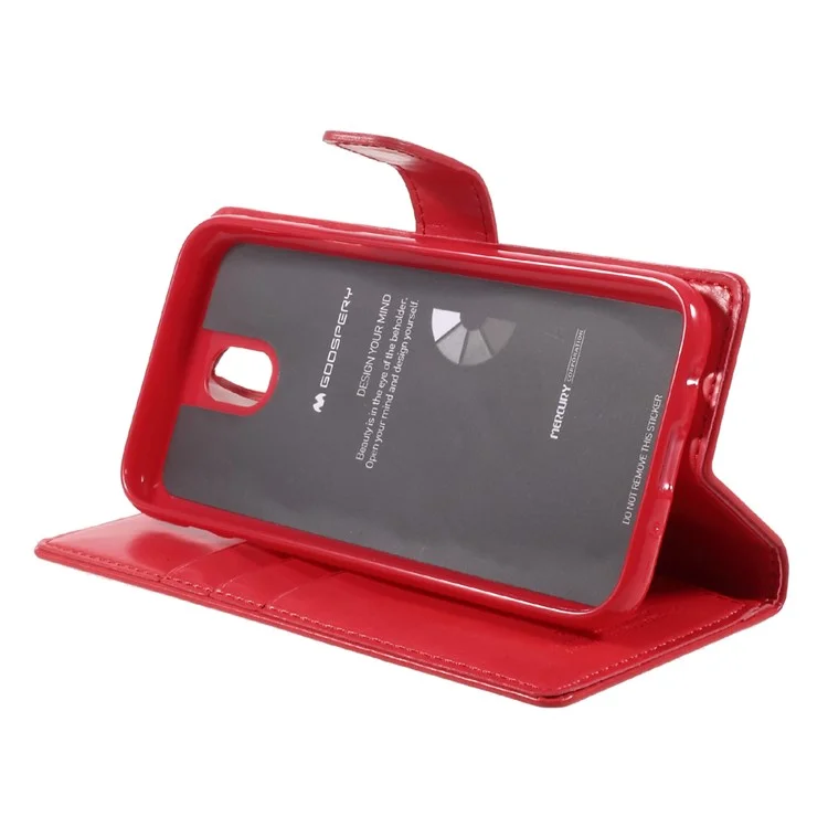 MERCURY GOOSPERY Blue Moon Wallet Leather Case for Samsung Galaxy J5 (2017) EU Version - Red