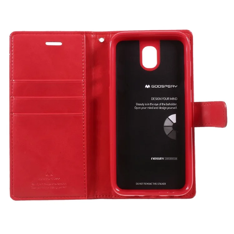 MERCURY GOOSPERY Blue Moon Wallet Leather Case for Samsung Galaxy J5 (2017) EU Version - Red