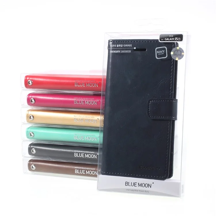 MERCURY GOOSPERY Blue Moon Wallet Leather Case for Samsung Galaxy J5 (2017) EU Version - Red