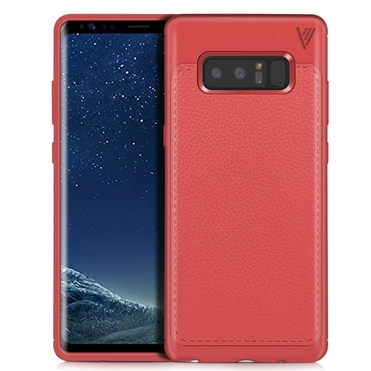 IVSO Gentry Series Leather Coated Soft TPU Cover for Samsung Galaxy Note 8 - Red