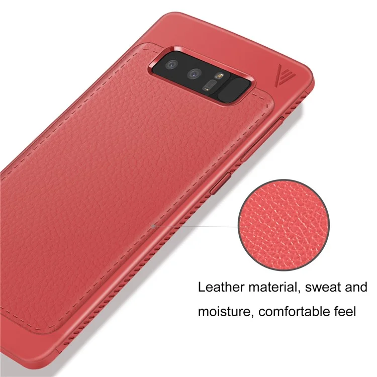 IVSO Gentry Series Leather Coated Soft TPU Cover for Samsung Galaxy Note 8 - Red