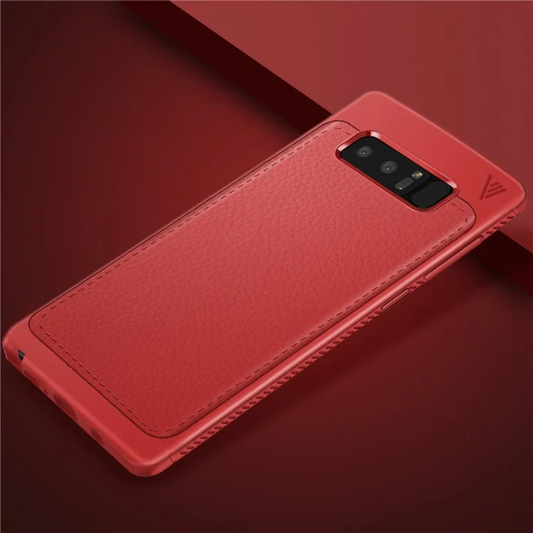 IVSO Gentry Series Leather Coated Soft TPU Cover for Samsung Galaxy Note 8 - Red