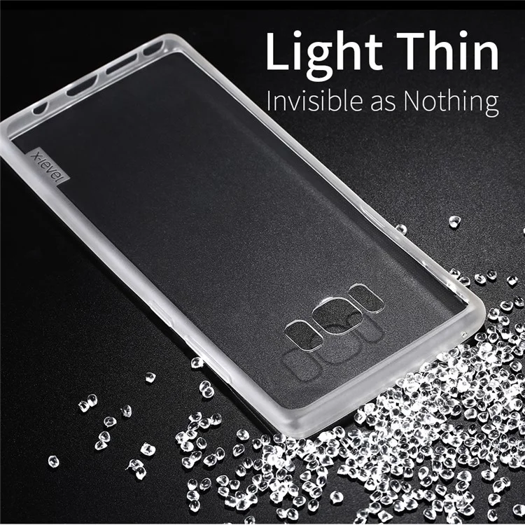 X-LEVEL Clear TPU Anti-slip Mobile Phone Case for Samsung Galaxy Note 8 - Transparent