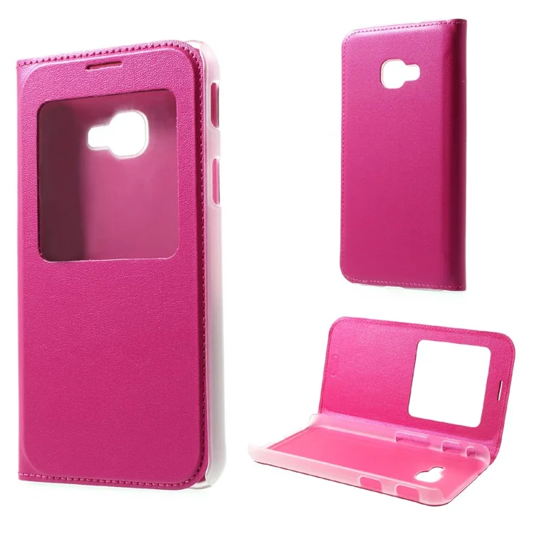 View Window Leather Phone Case for Samsung Galaxy Xcover 4 - Black