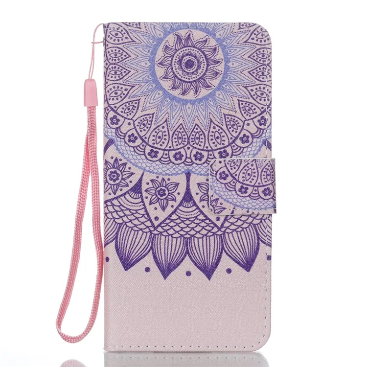 Pattern Printing Folio Flip Leather Wallet Cell Phone Cover for Samsung Galaxy J7 (2017) EU Version / J7 Pro (2017) - Mandala Pattern