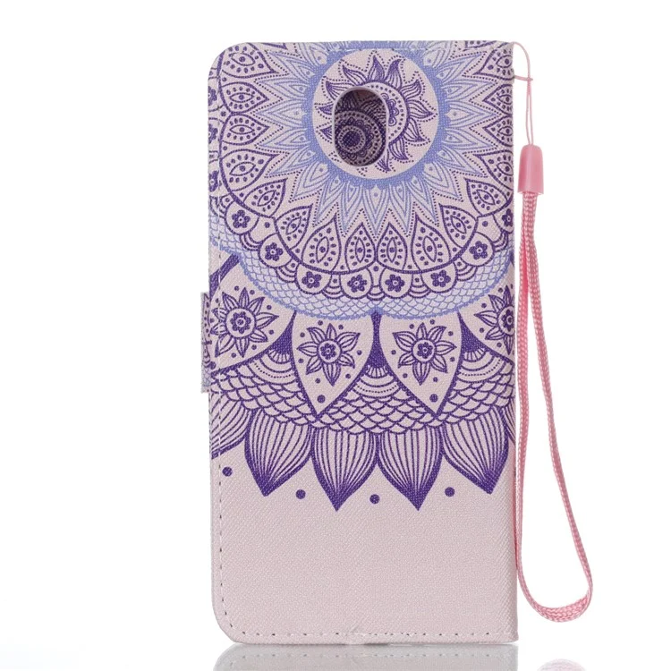 Pattern Printing Folio Flip Leather Wallet Cell Phone Cover for Samsung Galaxy J7 (2017) EU Version / J7 Pro (2017) - Mandala Pattern