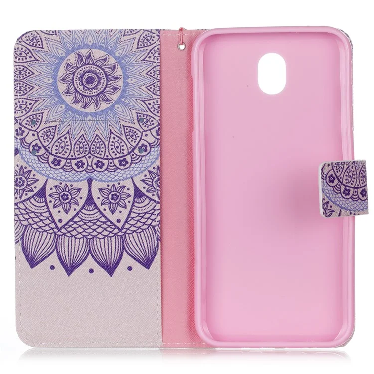 Pattern Printing Folio Flip Leather Wallet Cell Phone Cover for Samsung Galaxy J7 (2017) EU Version / J7 Pro (2017) - Mandala Pattern