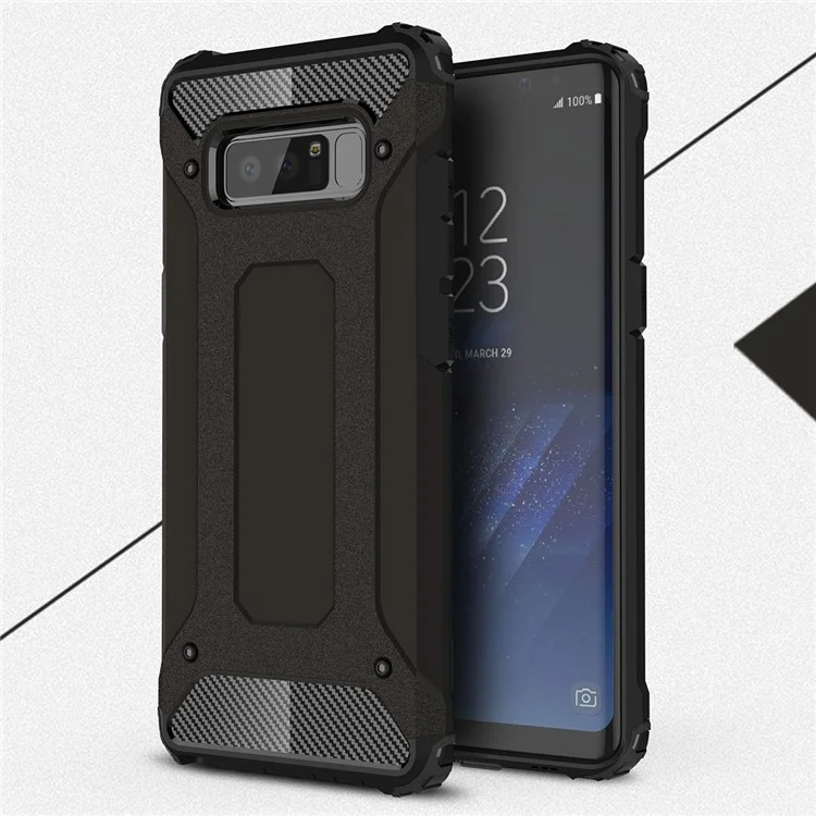 Armor Guard Plastic + TPU Hybrid Case for Samsung Galaxy Note 8 - Black
