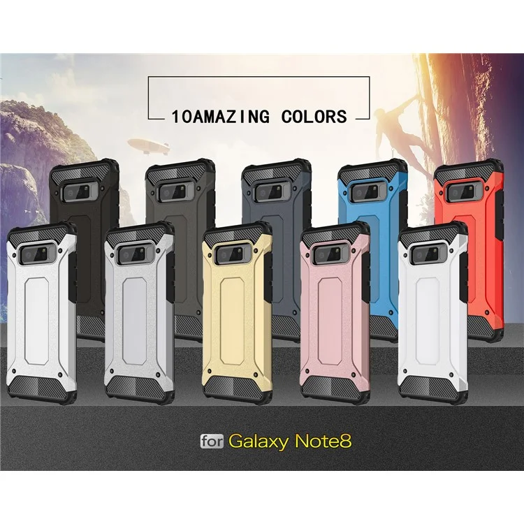 Armor Guard Plastic + TPU Hybrid Case for Samsung Galaxy Note 8 - Black