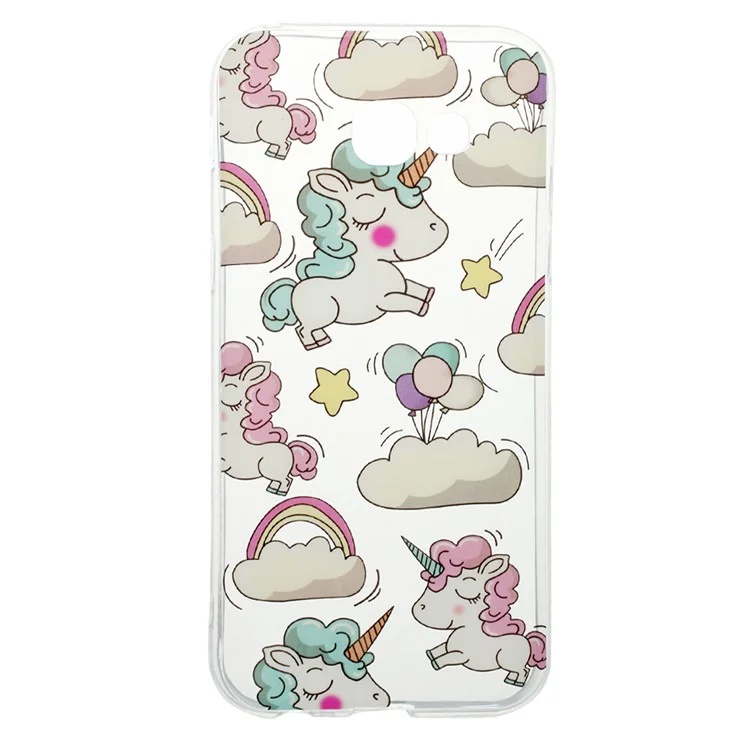 For Samsung Galaxy A5 (2017) SM-A520 Patterned IMD TPU Phone Cover - Cloud and Unicorns