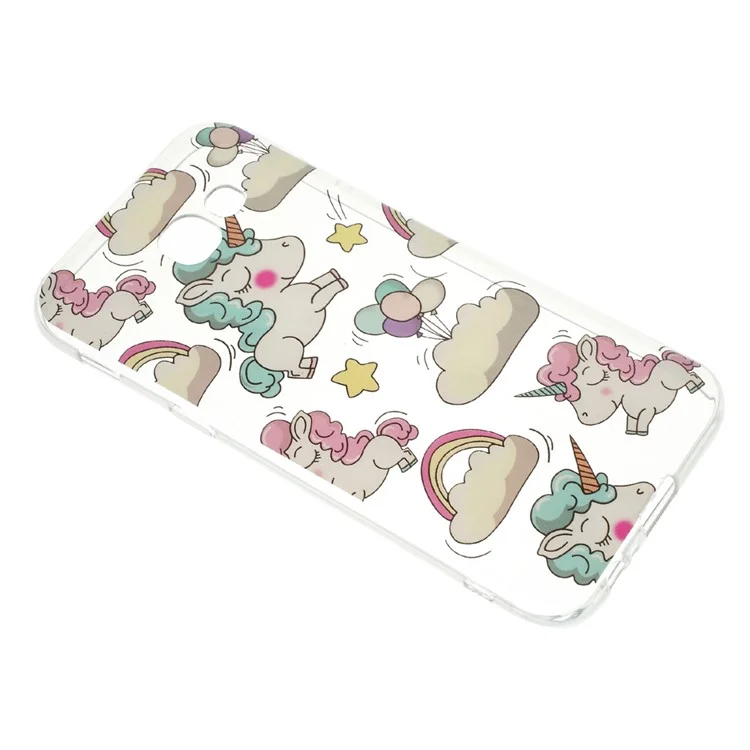 For Samsung Galaxy A5 (2017) SM-A520 Patterned IMD TPU Phone Cover - Cloud and Unicorns