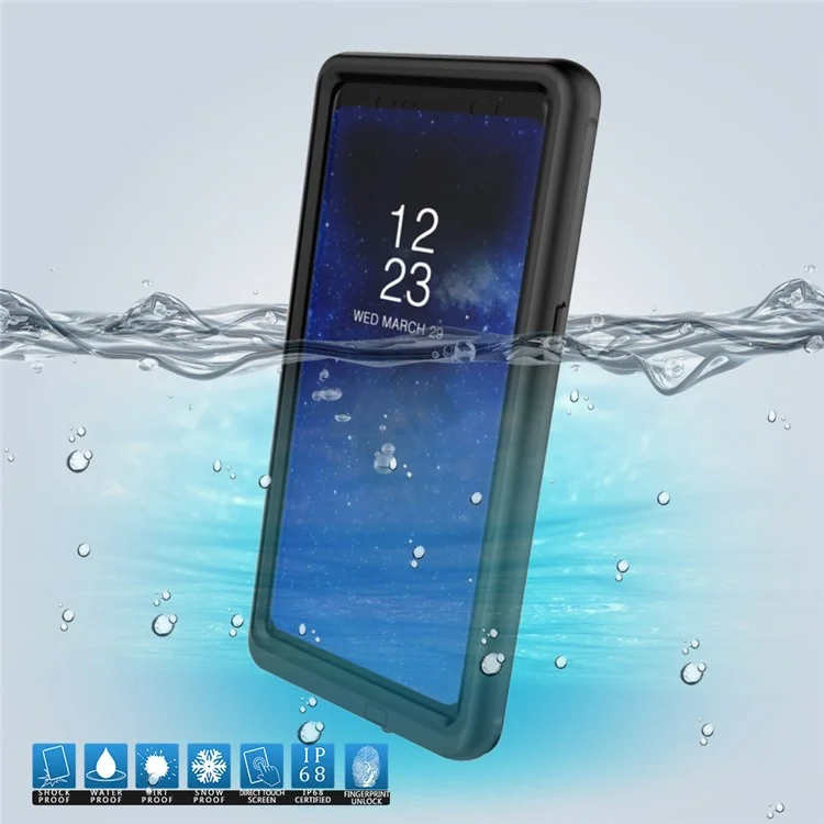 10M 24H IP68 Underwater Waterproof Case for Samsung Galaxy Note 8 Dirt/Dust/Snow Proof Cover - Black