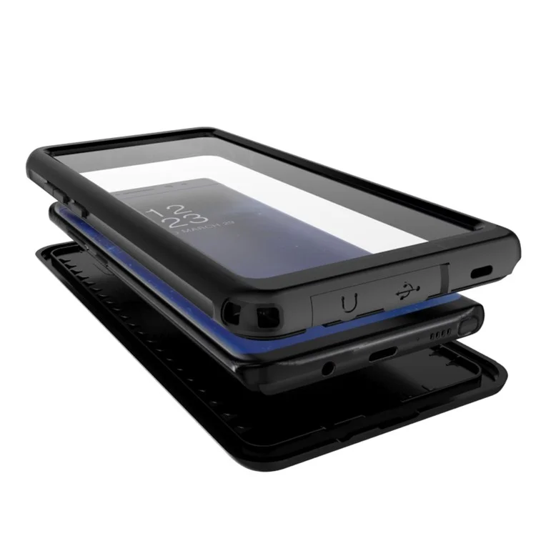 10M 24H IP68 Underwater Waterproof Case for Samsung Galaxy Note 8 Dirt/Dust/Snow Proof Cover - Black