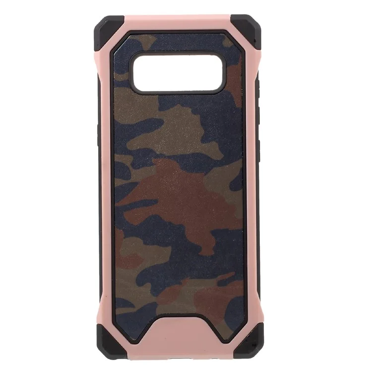 Camouflage Leather Coated PC TPU Hybrid Case for Samsung Galaxy Note 8 SM-N950 - Rose Gold