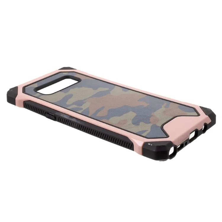 Camouflage Leather Coated PC TPU Hybrid Case for Samsung Galaxy Note 8 SM-N950 - Rose Gold