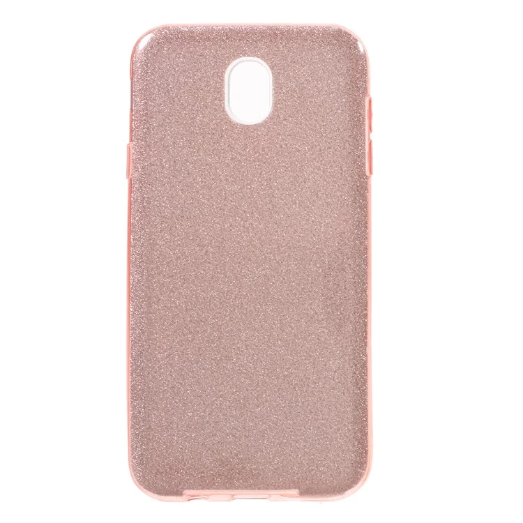 For Samsung Galaxy J5 Pro (2017) / J5 (2017) EU Version Glittery TPU + PC Hybrid Cell Phone Shell - Rose Gold