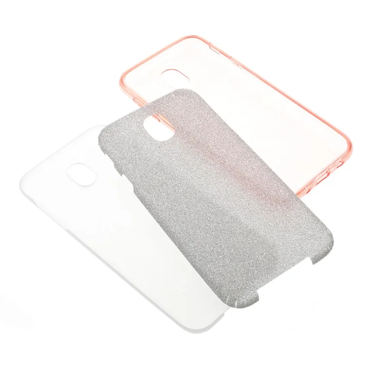 Flash Powder TPU + PC Hybrid Mobile Phone Accessory Cover for Samsung Galaxy J7 Pro (2017) / J7 (2017) EU Version - Rose Gold