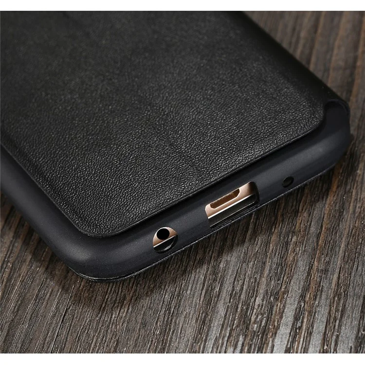 X-LEVEL Folio Leather Stand Mobile Casing for Samsung Galaxy J7 Pro (2017) / J7 (2017) EU Version - Black